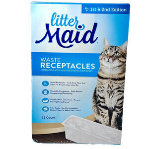 Litter Maid Waste Receptacles 1st & 2nd Edition Cat Litter Boxes 12 Count New